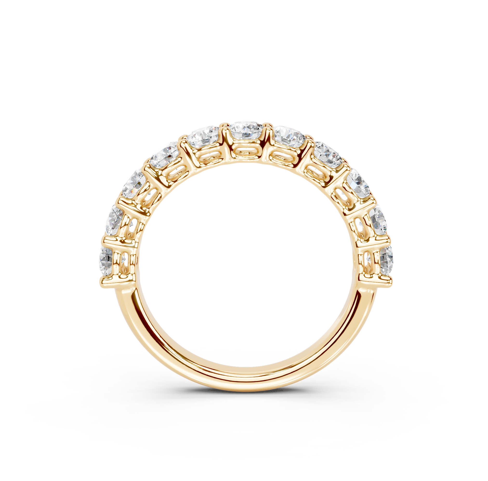 Round Cut Half Eternity Band