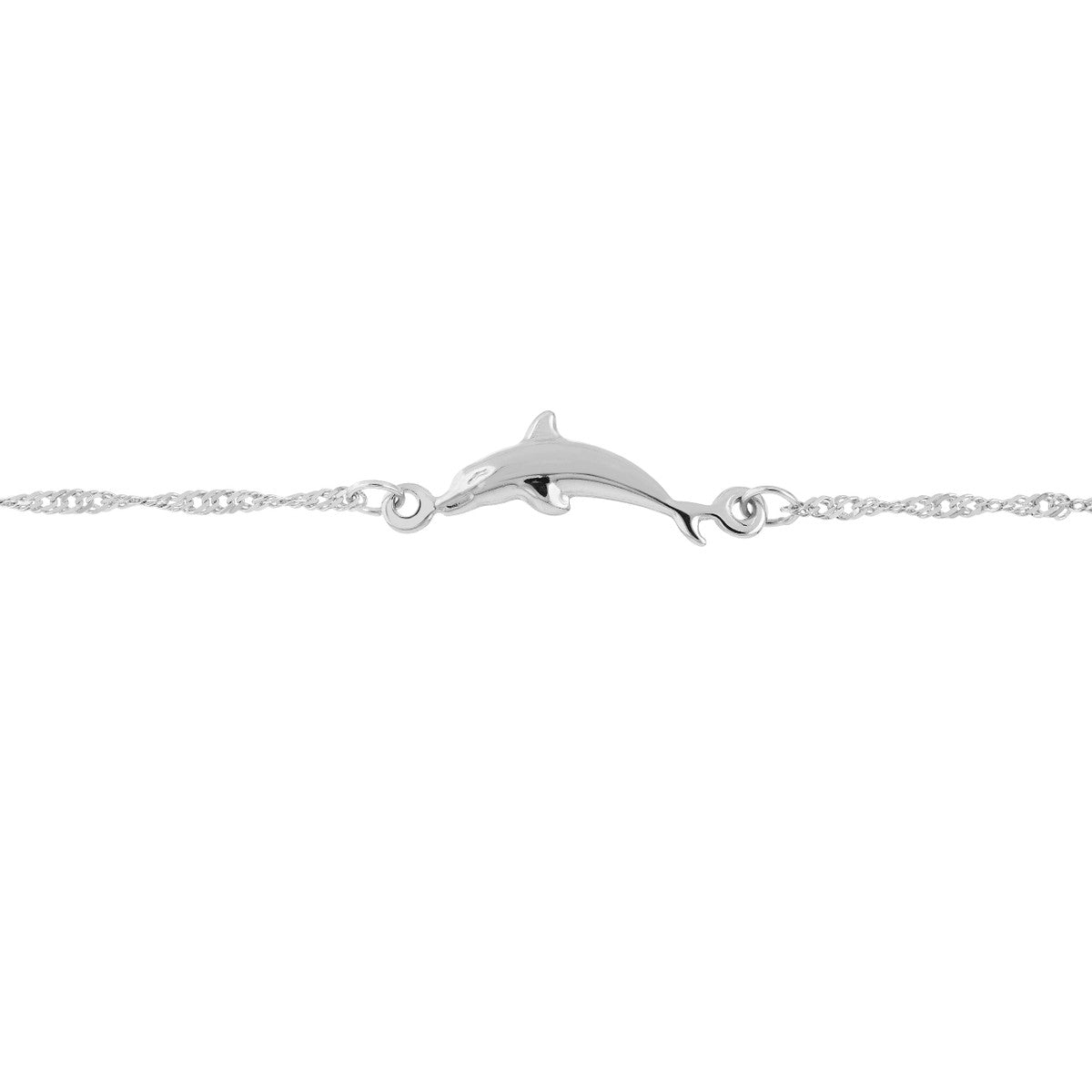 Dolphin Trio Adjustable Anklet 14K Yellow or White Gold