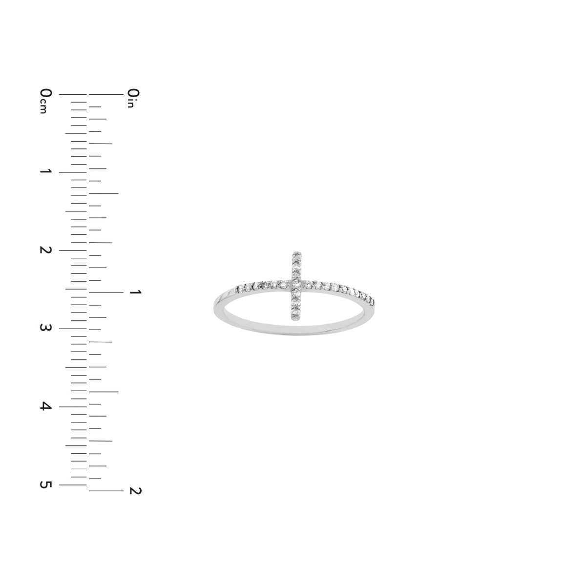 Sideways Cross Ring with 1/8tcw Diamond 14K Gold