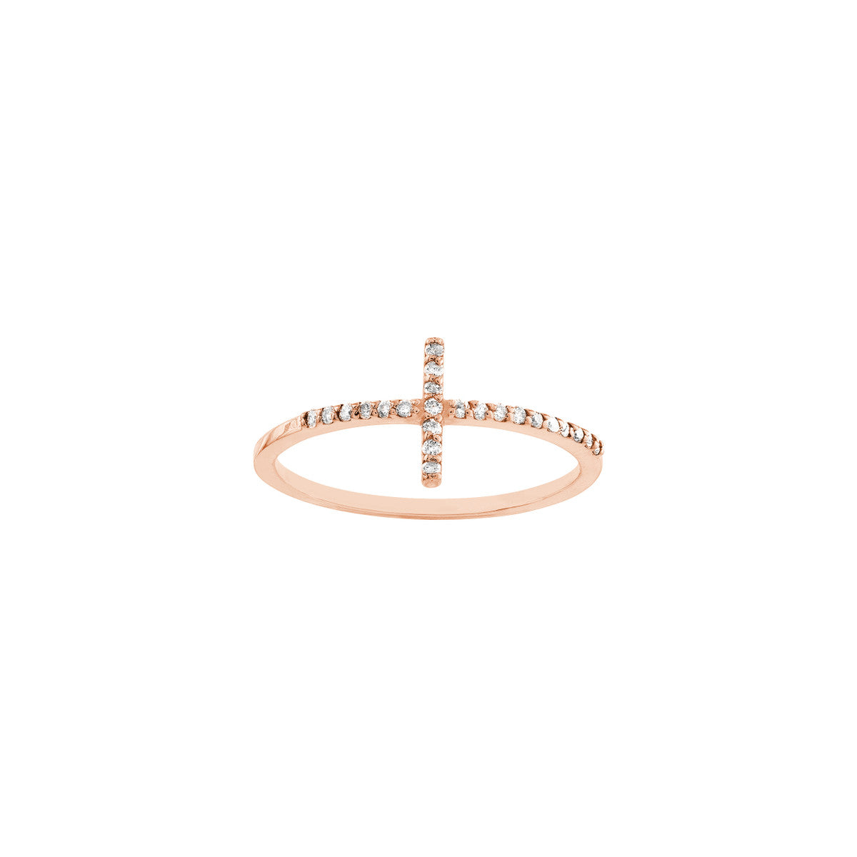 Sideways Cross Ring with 1/8tcw Diamond 14K Gold