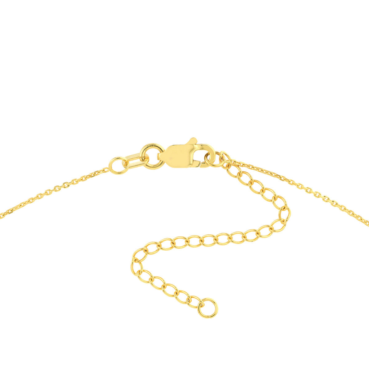 3pt Diamond Paw Print Adj. Necklace 14K Yellow Gold