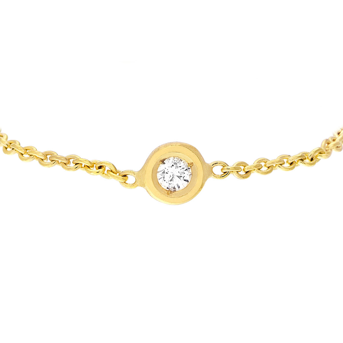 3pt Diamond Bezel Chain Ring with Sizing Bar 14K Yellow Gold