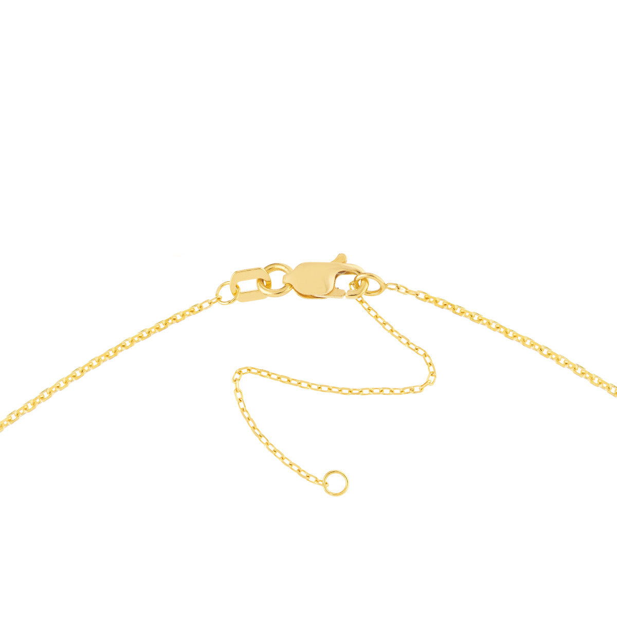 Heart with Diamond Drop Adjustable Necklace 14K Yellow Gold