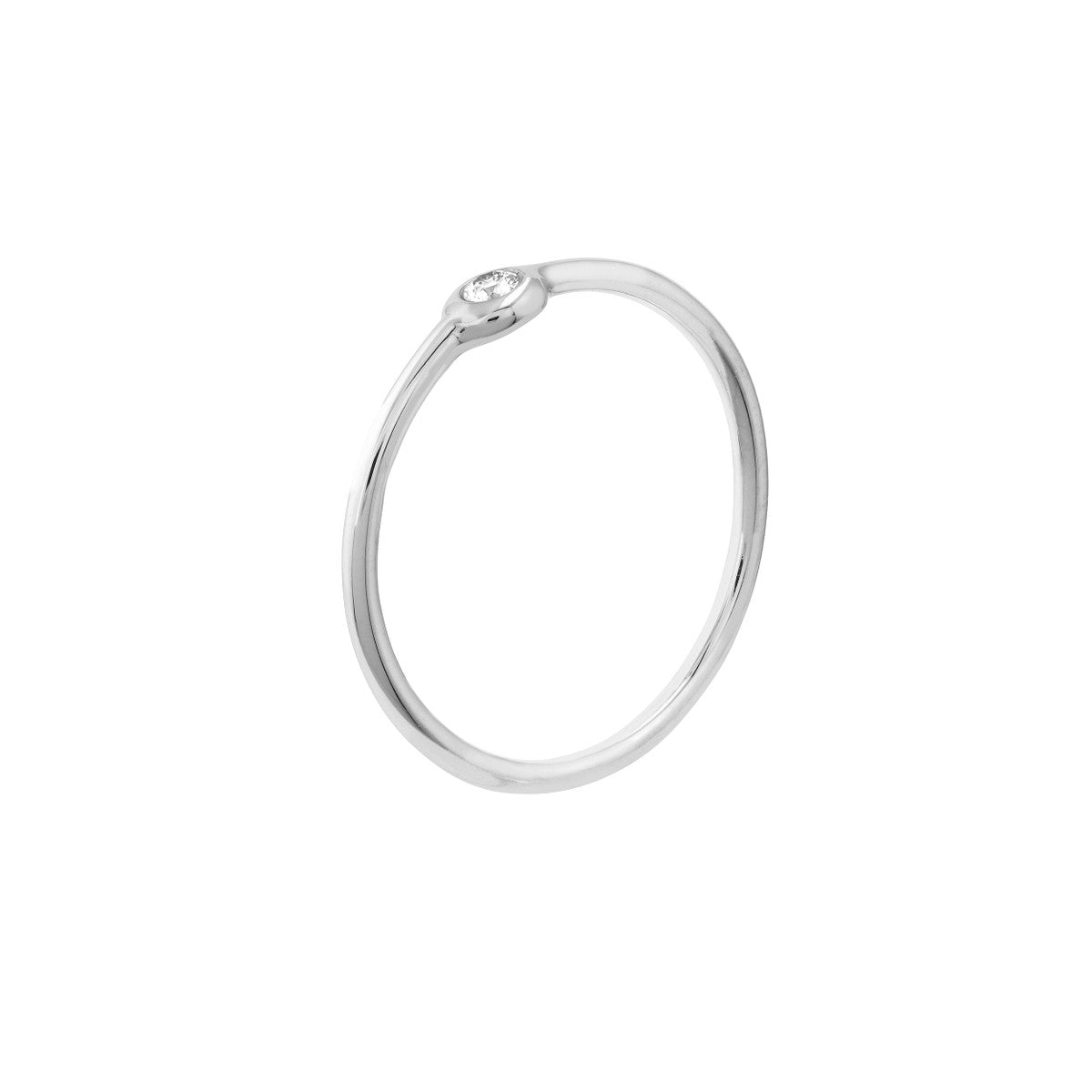 3pt Round Diamond Bezel Ring 14K Yellow, White and Rose Gold