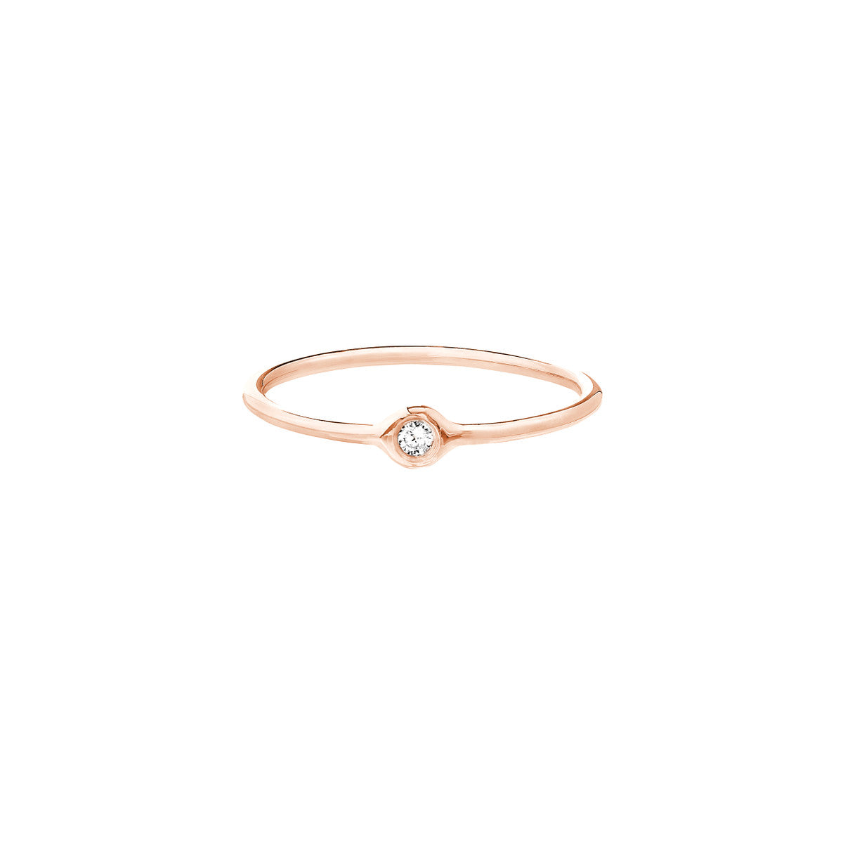 3pt Round Diamond Bezel Ring 14K Yellow, White and Rose Gold