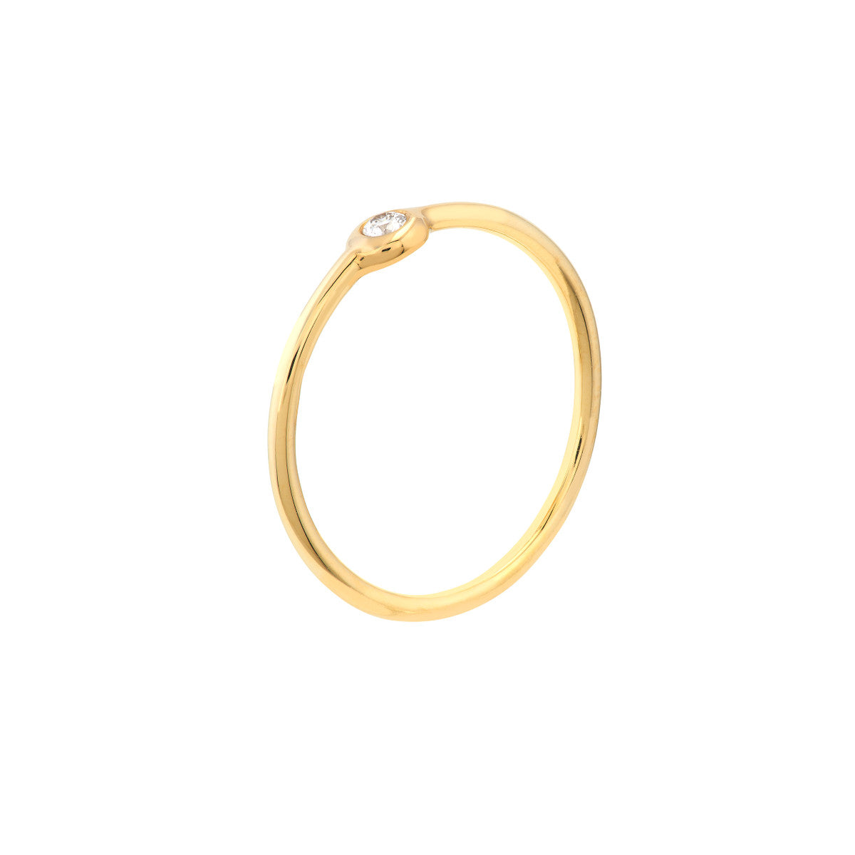 3pt Round Diamond Bezel Ring 14K Yellow, White and Rose Gold