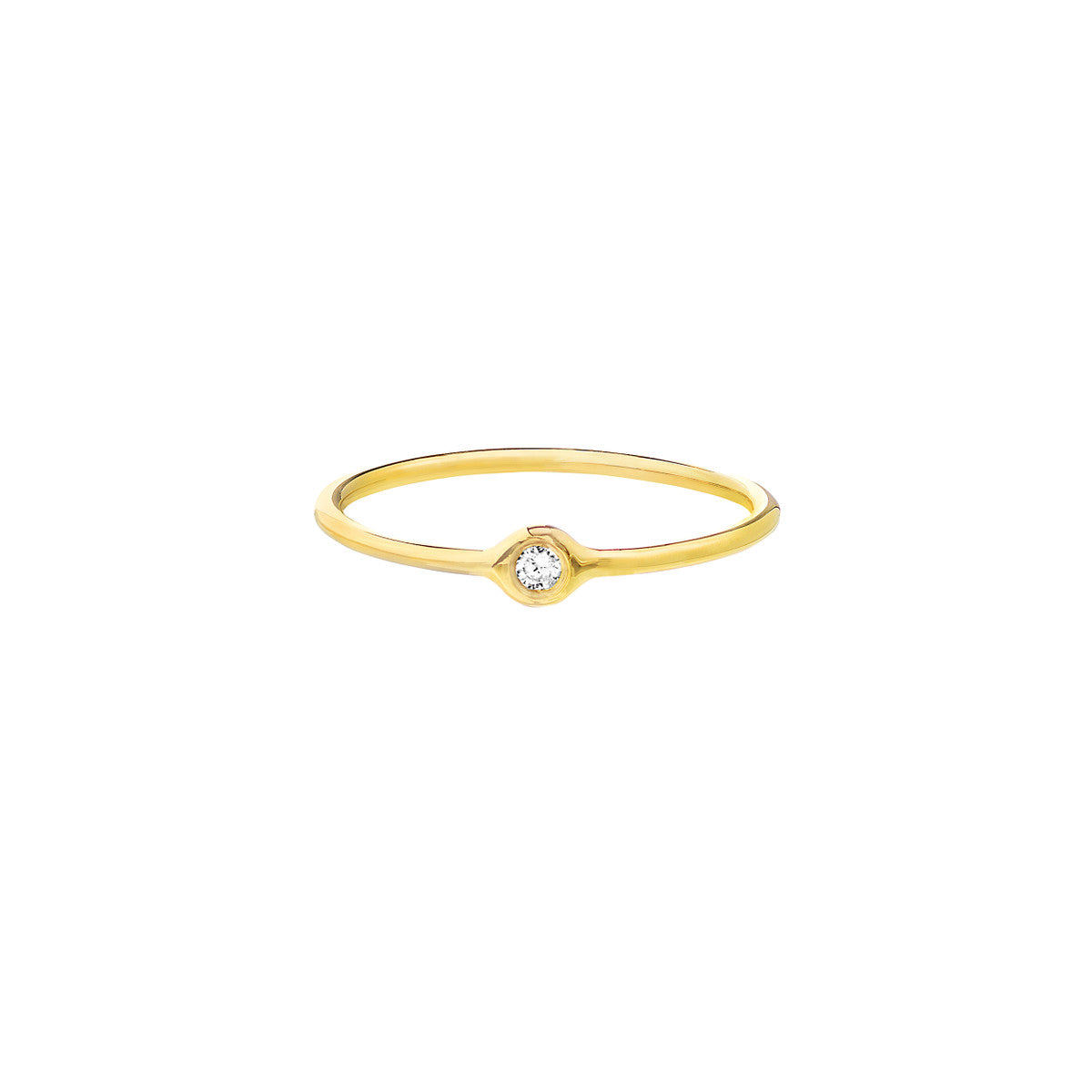 3pt Round Diamond Bezel Ring 14K Yellow, White and Rose Gold
