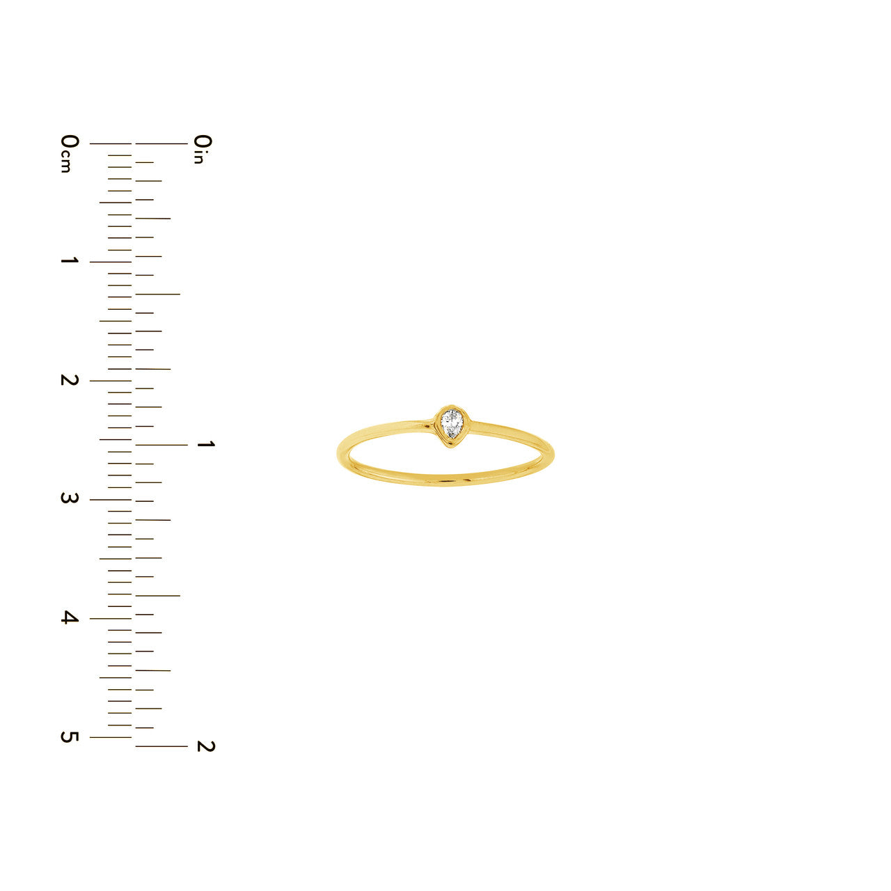 1/20ct Pear-Shaped Diamond Bezel Ring 14K Yellow Gold