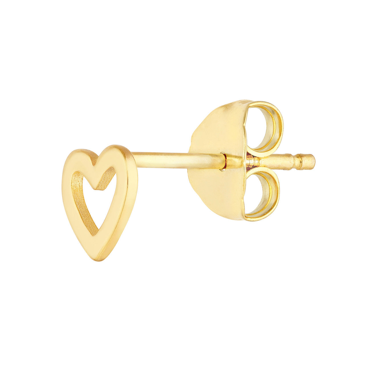 Cut Out Heart Shaped Stud Earrings 14k Yellow Gold