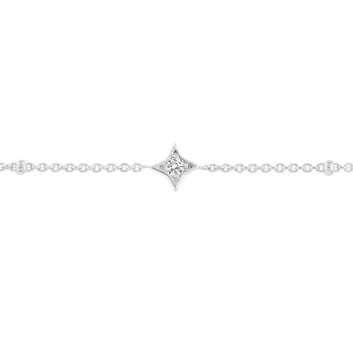 Diamond Multi-Cut Bezels and Beads Bracelet 14K Gold
