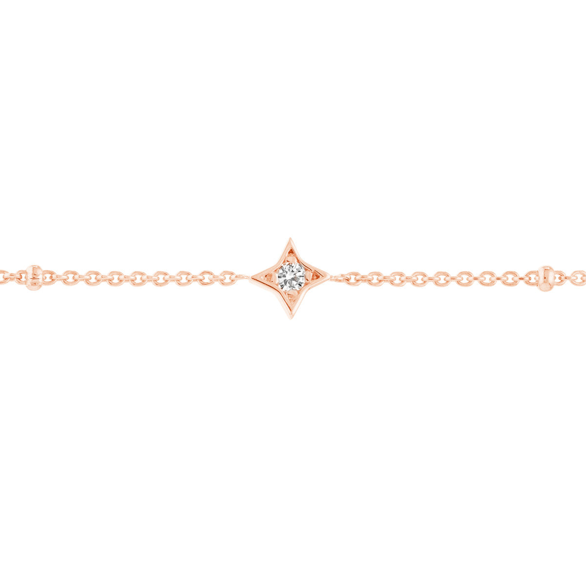 Diamond Multi-Cut Bezels and Beads Bracelet 14K Gold