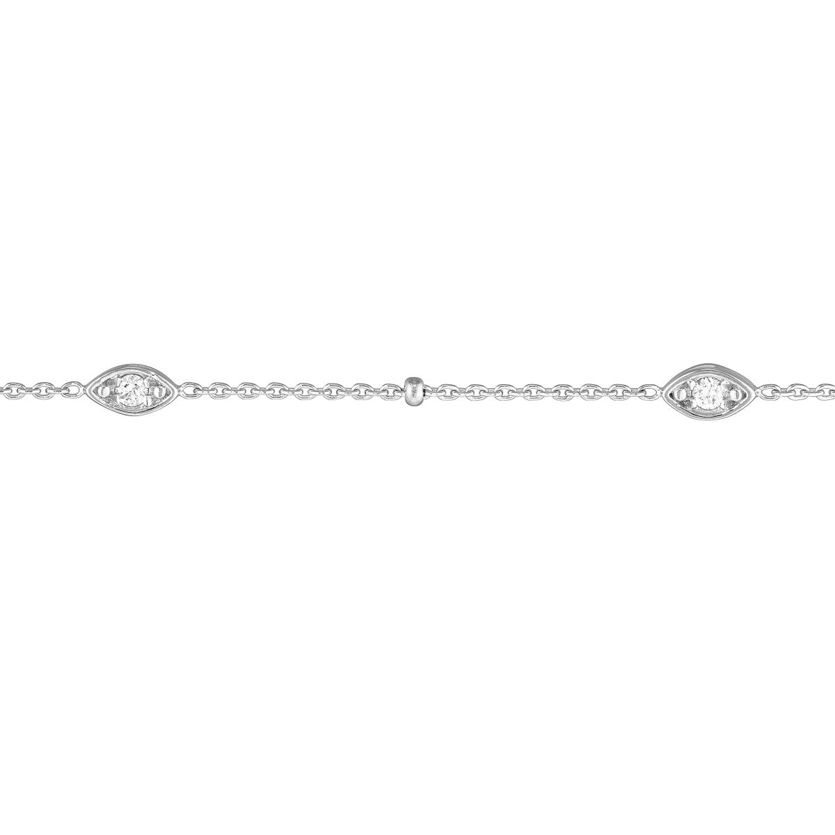 Diamond Multi-Cut Bezels and Beads Bracelet 14K Gold