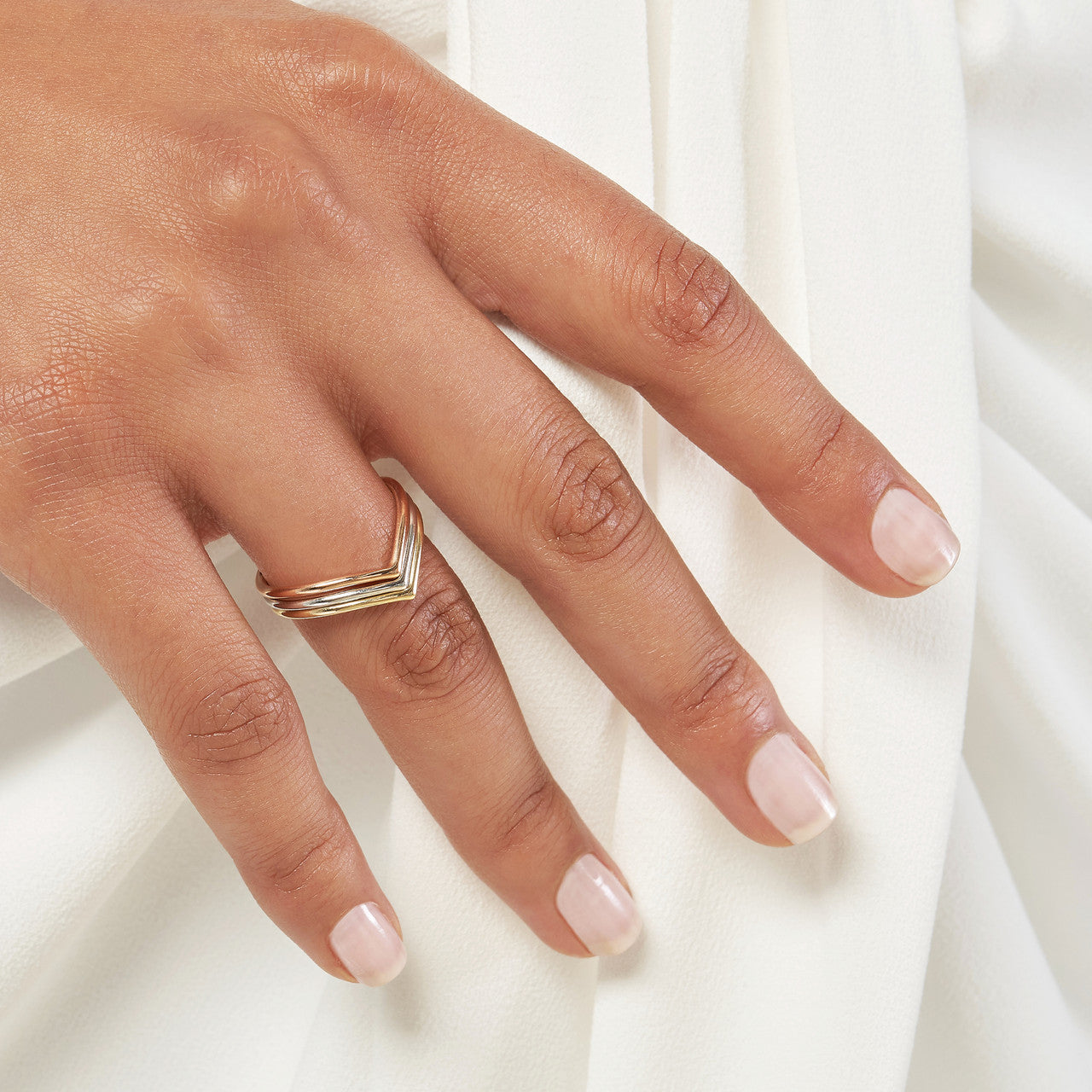 Chevron Wire Ring 14k Yellow Gold, White Gold, Rose Gold