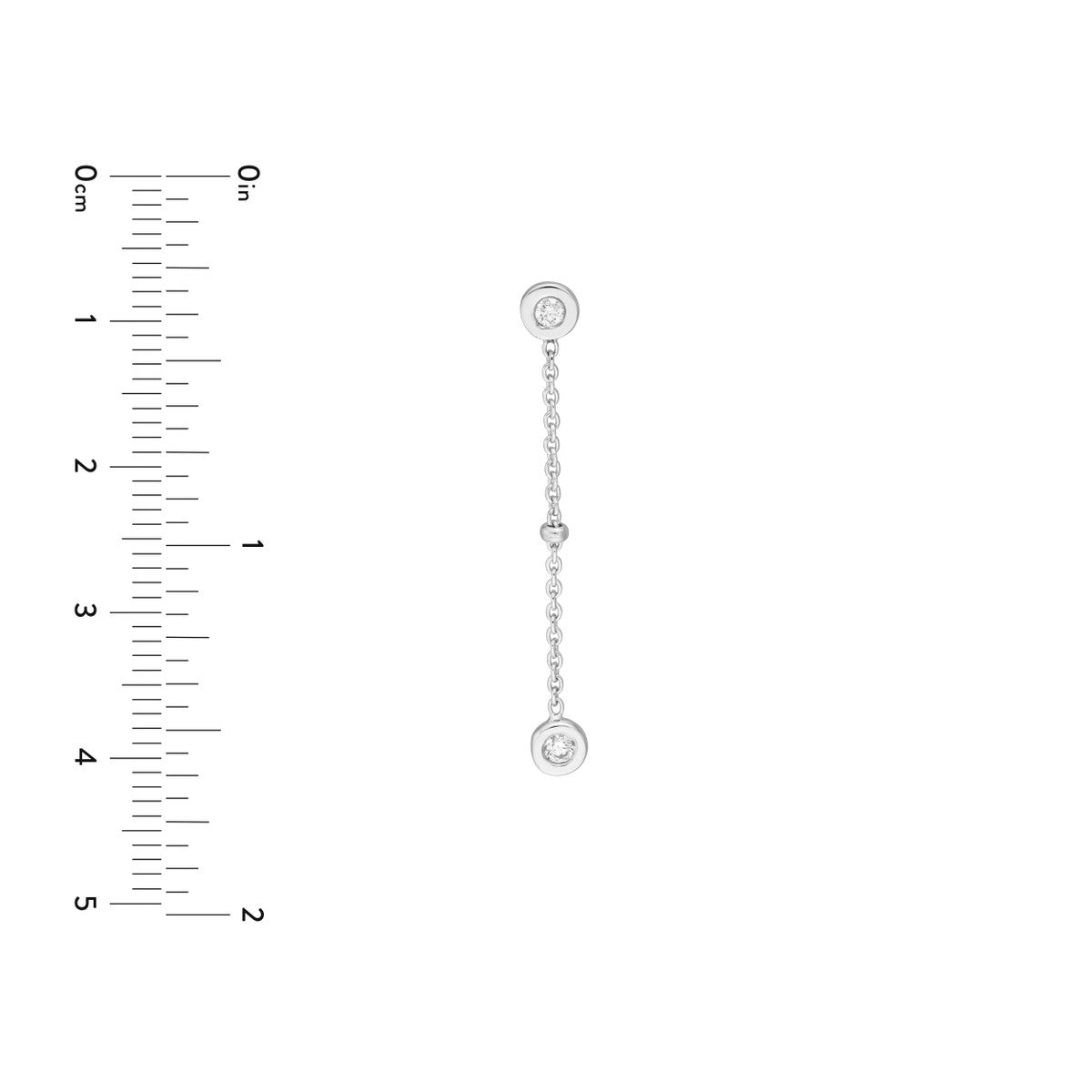 Drop Earrings with Diamond Bezels and Beads 14K Yellow and White Gold