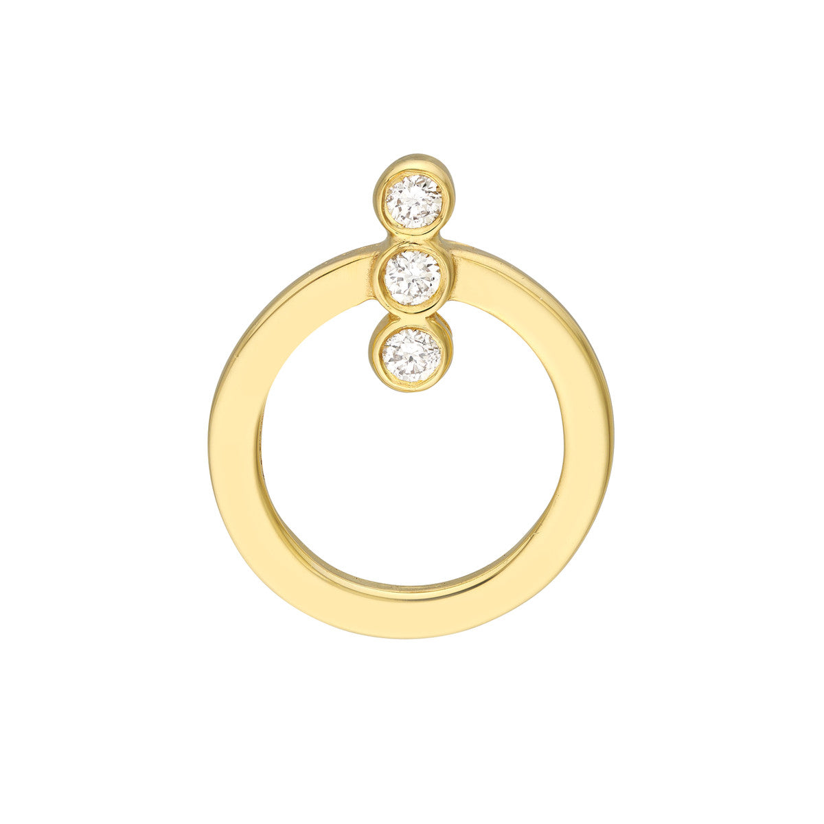 Diamond Bezel Bar Door Knocker Earrings 14K Yellow Gold or 14K White Gold