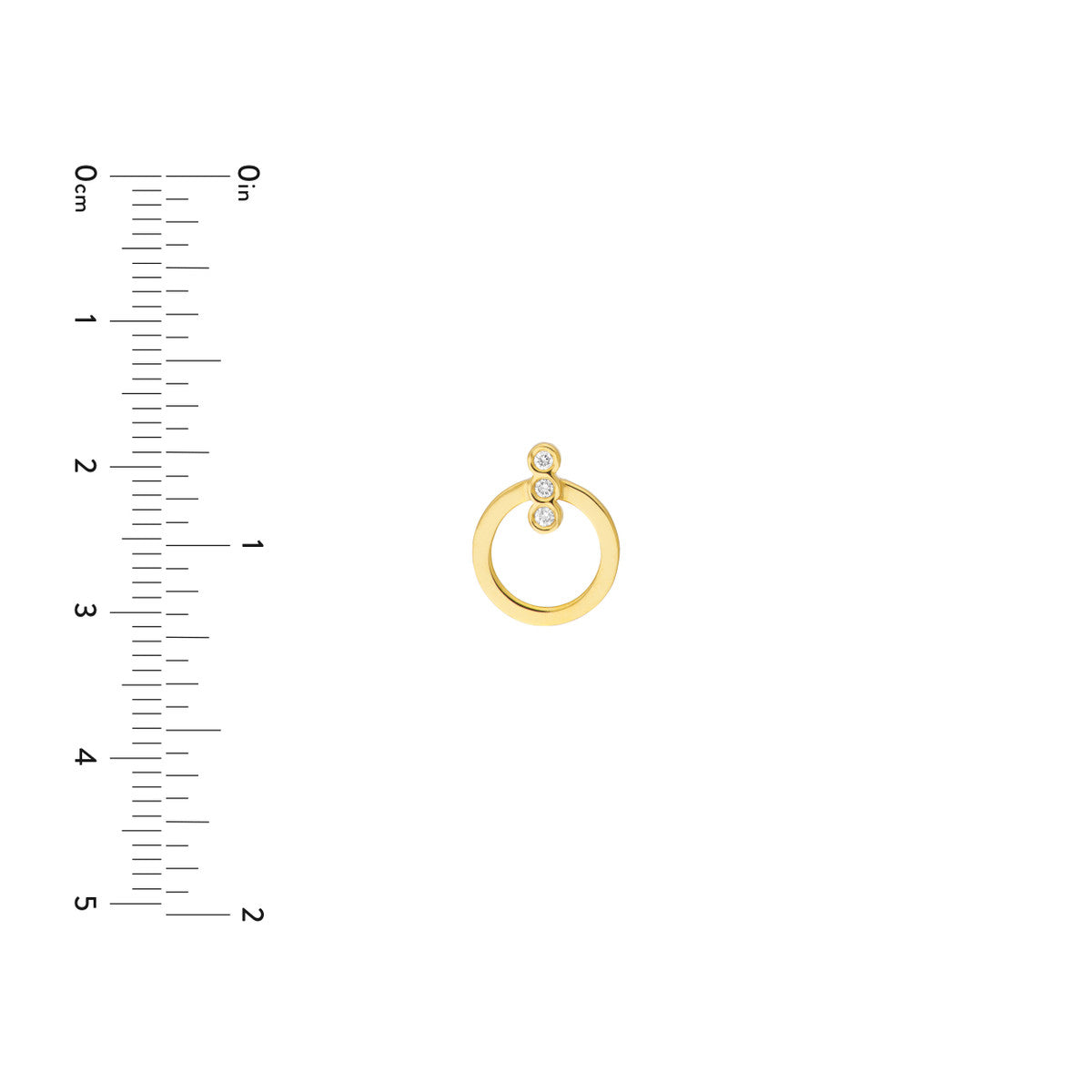 Diamond Bezel Bar Door Knocker Earrings 14K Yellow Gold or 14K White Gold