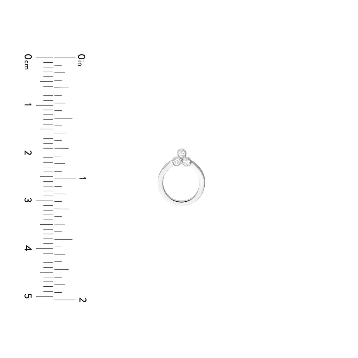 Diamond Trinity Door Knocker Stud Earrings 14K Yellow, White or Rose Gold