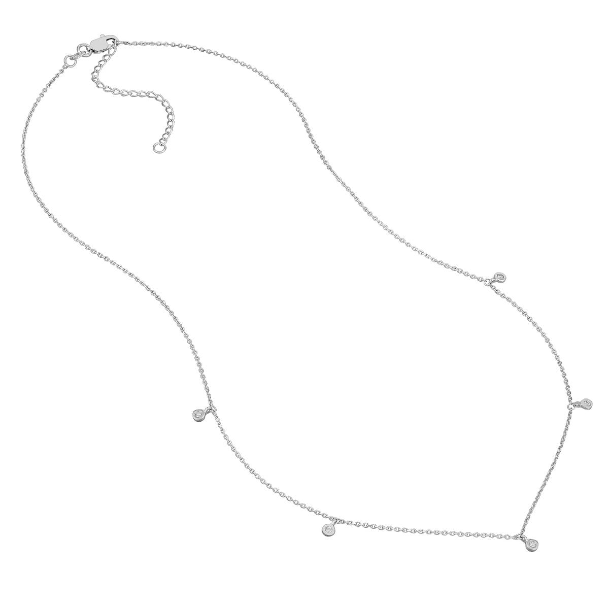 Diamond Bezel Drops Necklace 14K Gold