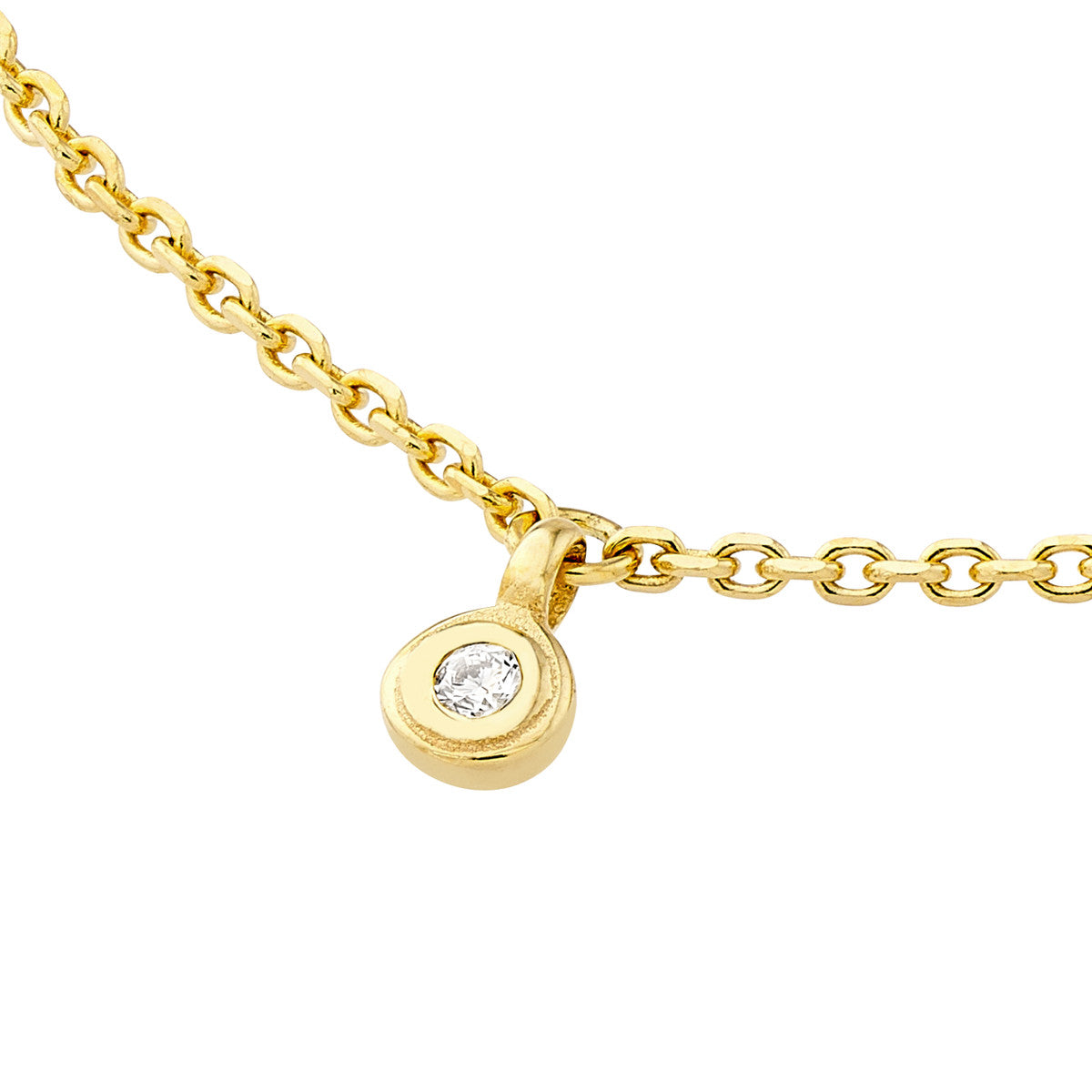 Diamond Bezel Drops Necklace 14K Gold