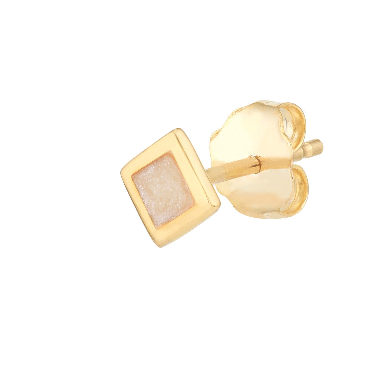 Mother of Pearl Enamel  Multishape Stud Earrings 14K Yellow Gold