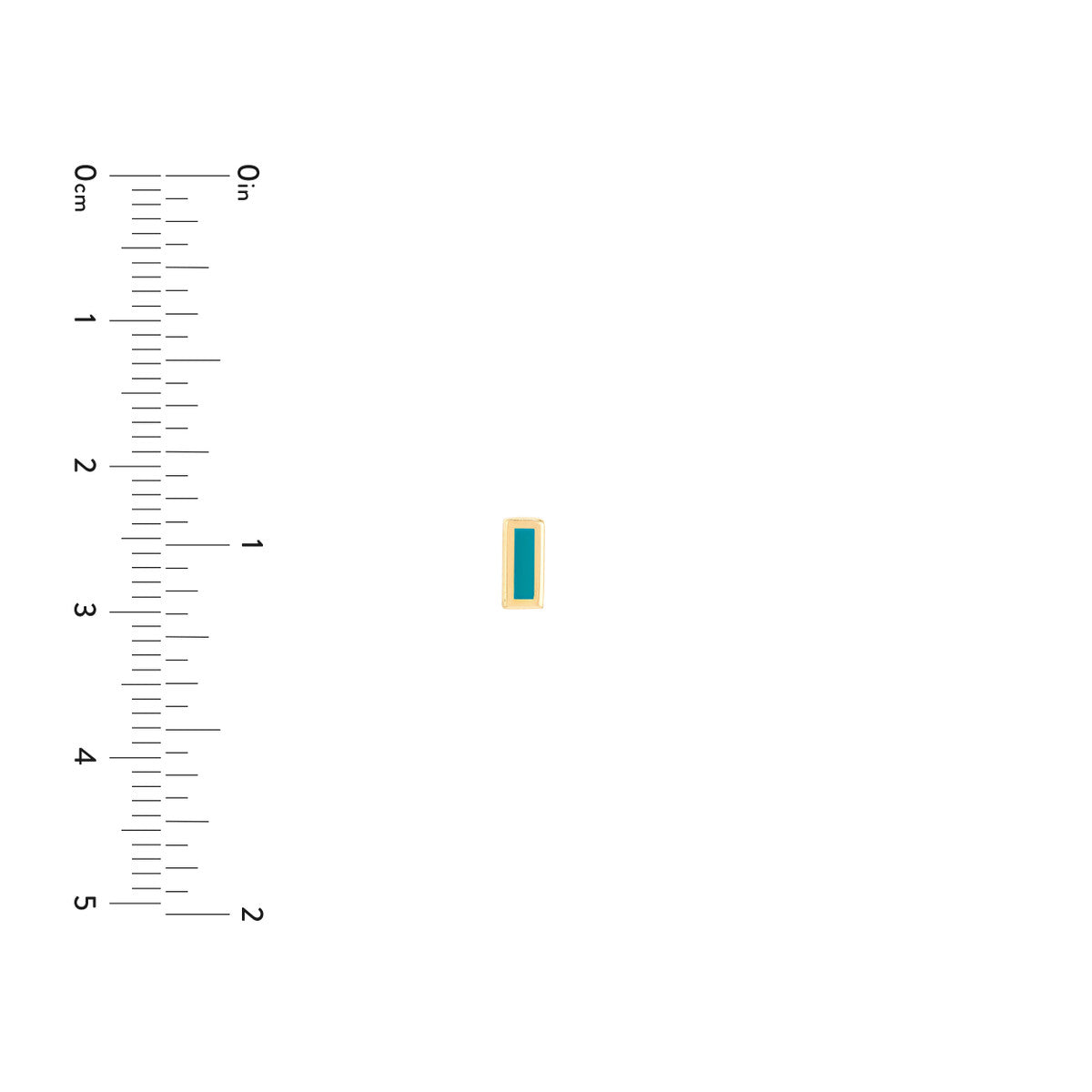 Turquoise Enamel Multishape Stud Earrings 14K Yellow Gold