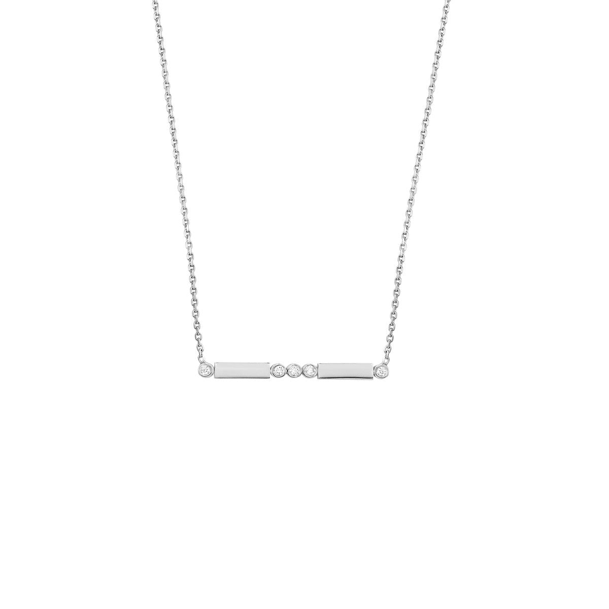 Diamond Bezels and Bars Adjustable Necklace 14K Gold