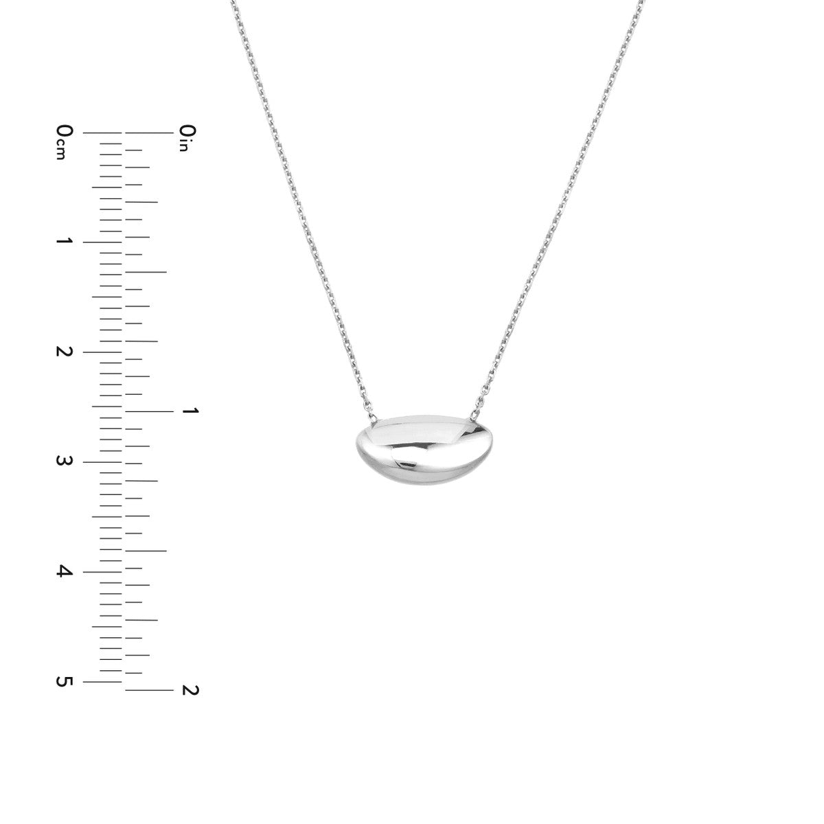 Puffy Nut Shape Adjustable Necklace 14K Yellow, White or Rose Gold