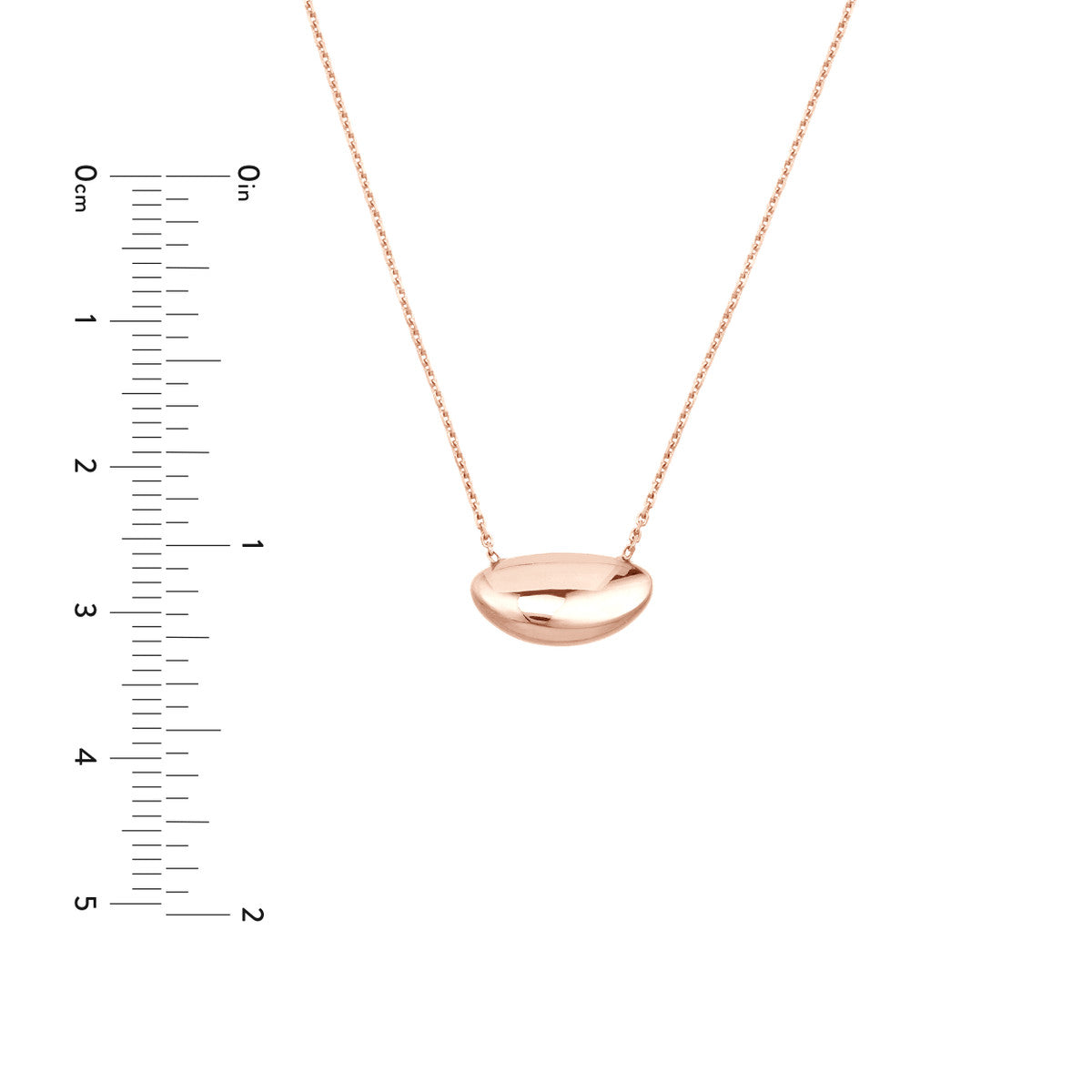 Puffy Nut Shape Adjustable Necklace 14K Yellow, White or Rose Gold