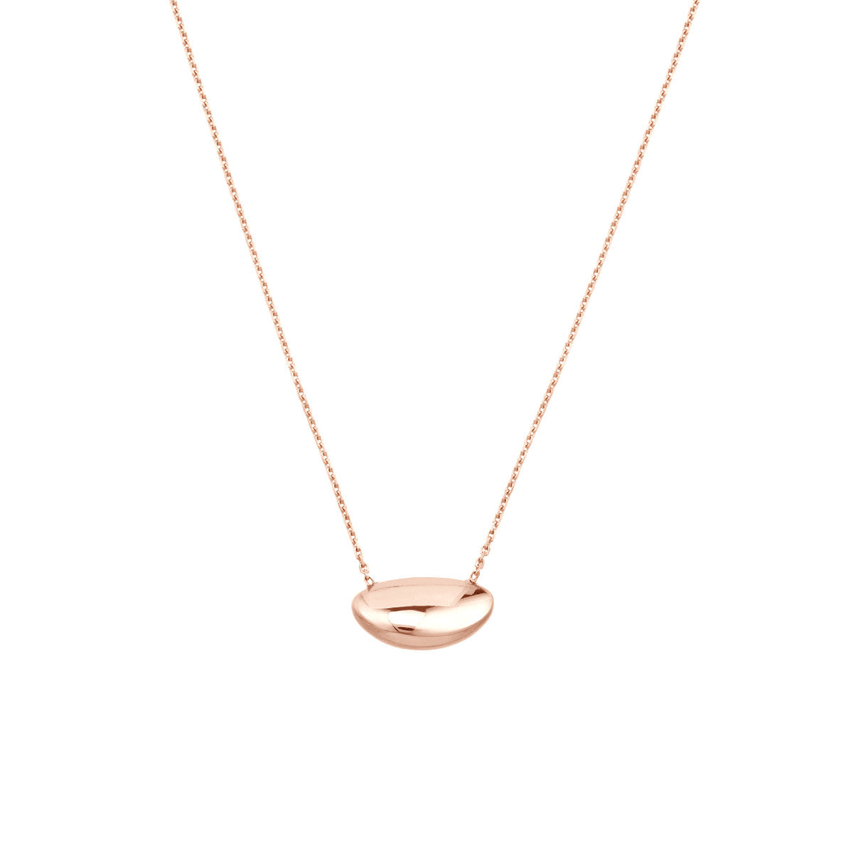 Puffy Nut Shape Adjustable Necklace 14K Yellow, White or Rose Gold