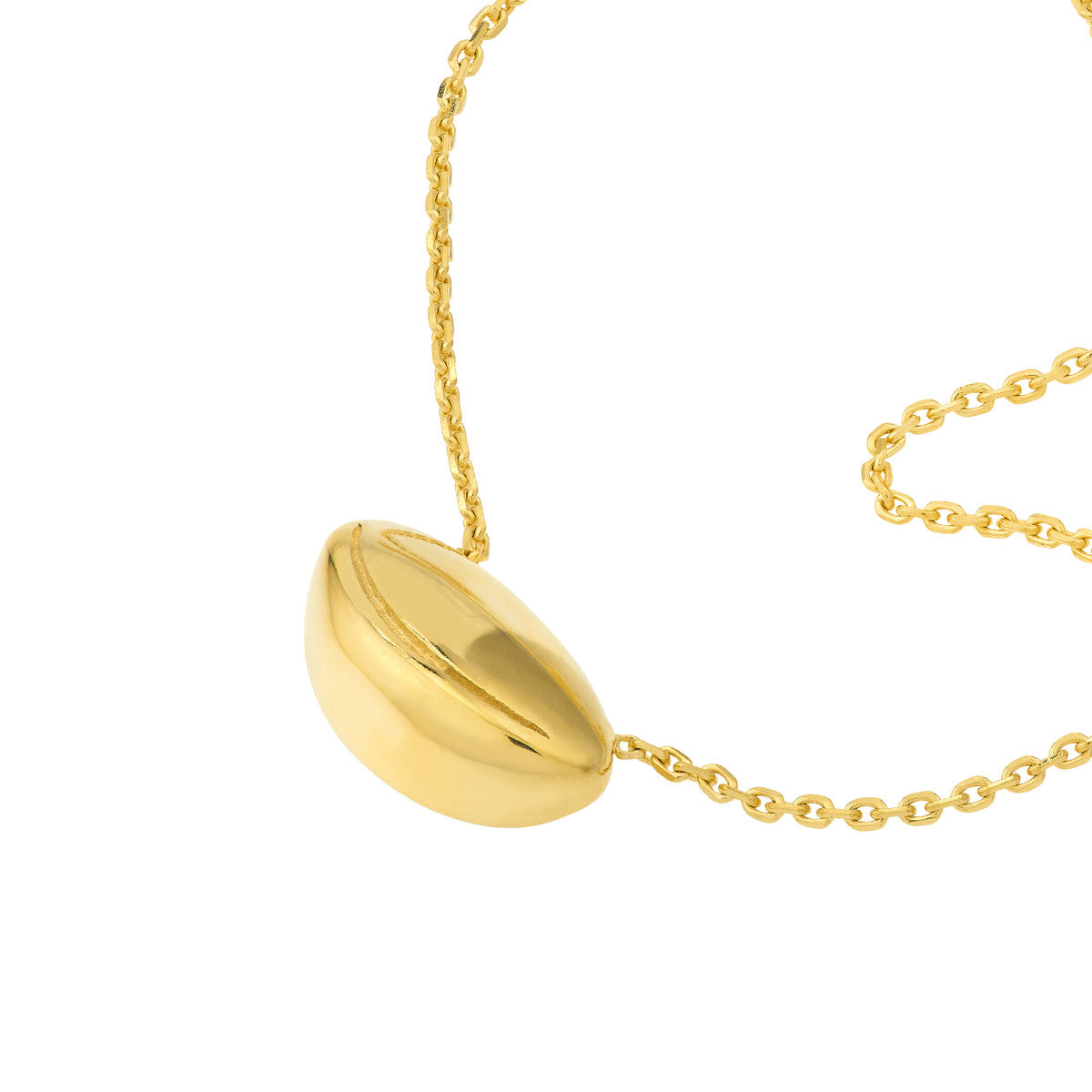 Puffy Nut Shape Adjustable Necklace 14K Yellow, White or Rose Gold