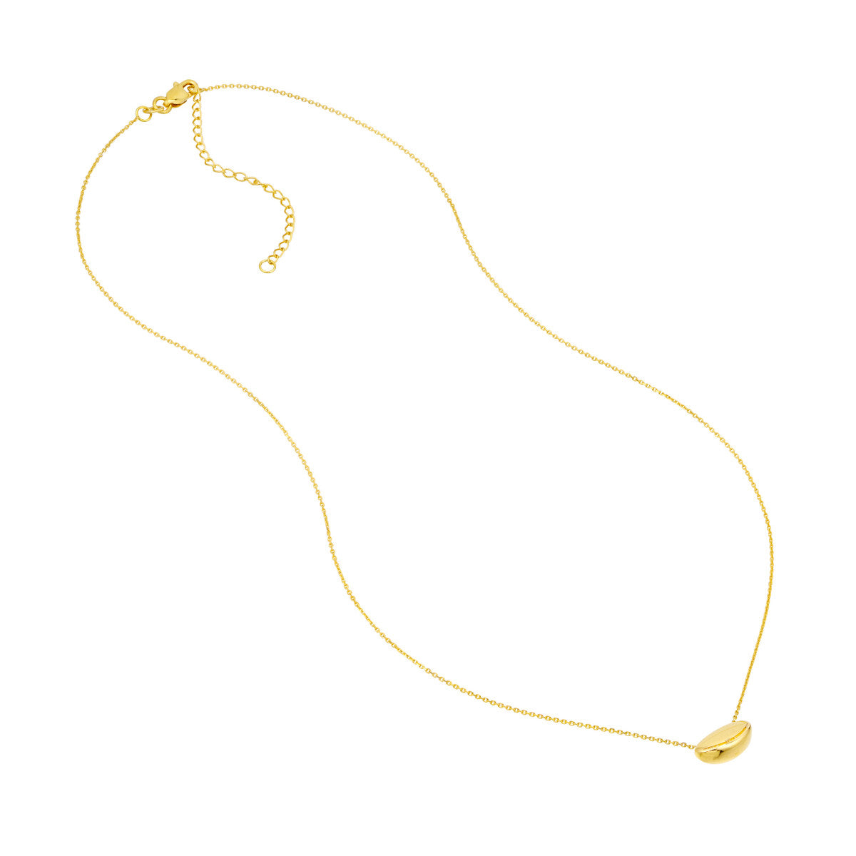 Puffy Nut Shape Adjustable Necklace 14K Yellow, White or Rose Gold