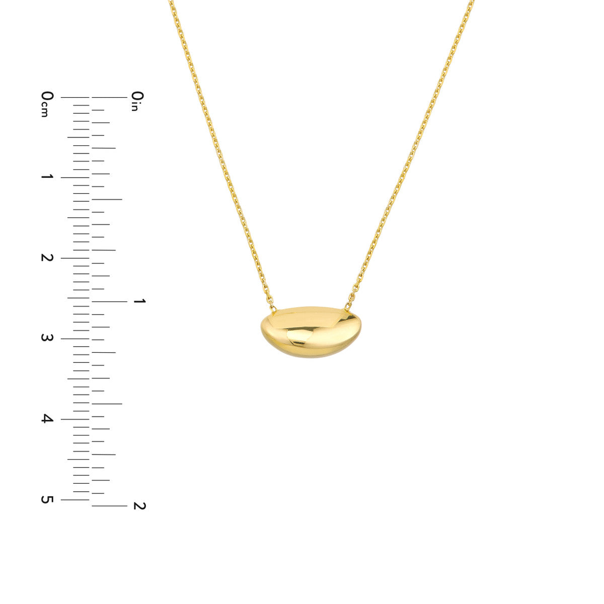 Puffy Nut Shape Adjustable Necklace 14K Yellow, White or Rose Gold