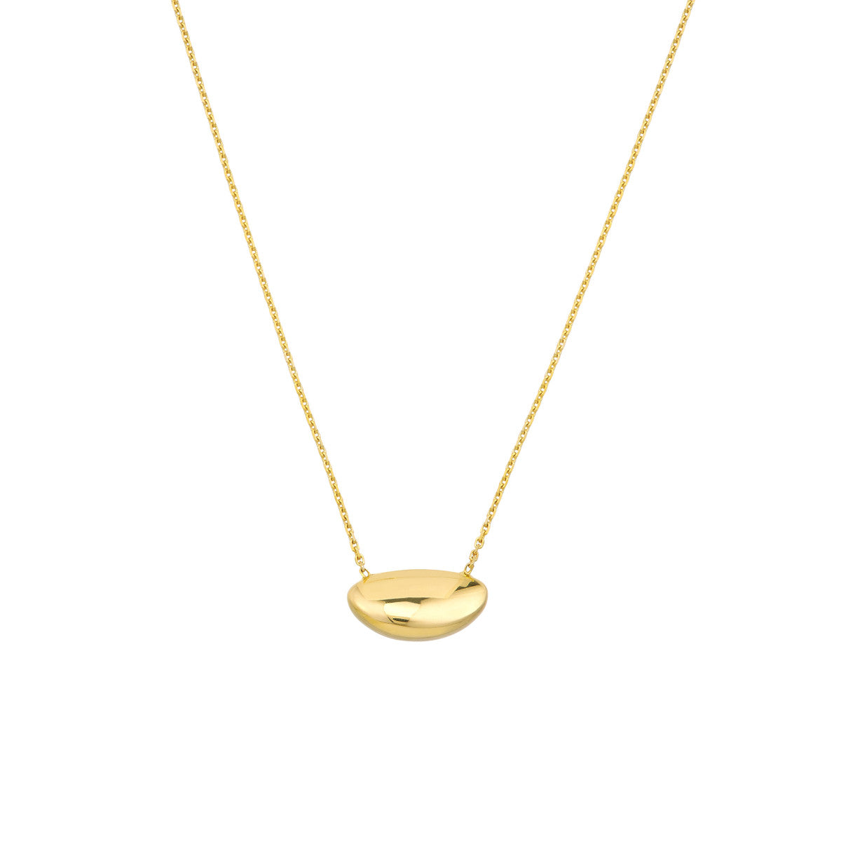 Puffy Nut Shape Adjustable Necklace 14K Yellow, White or Rose Gold