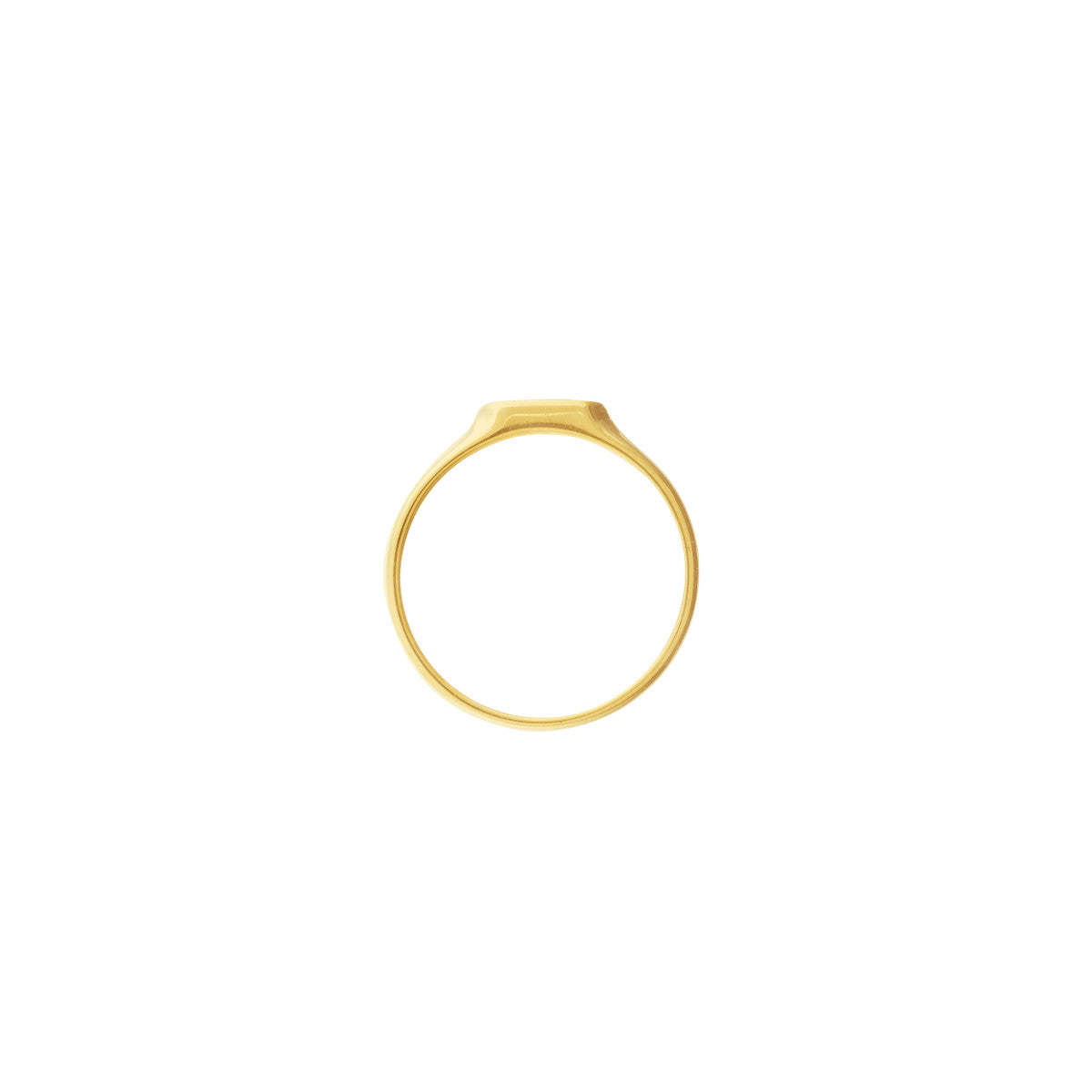 Mini Hexagon Bar Signet Ring 14K Yellow Gold