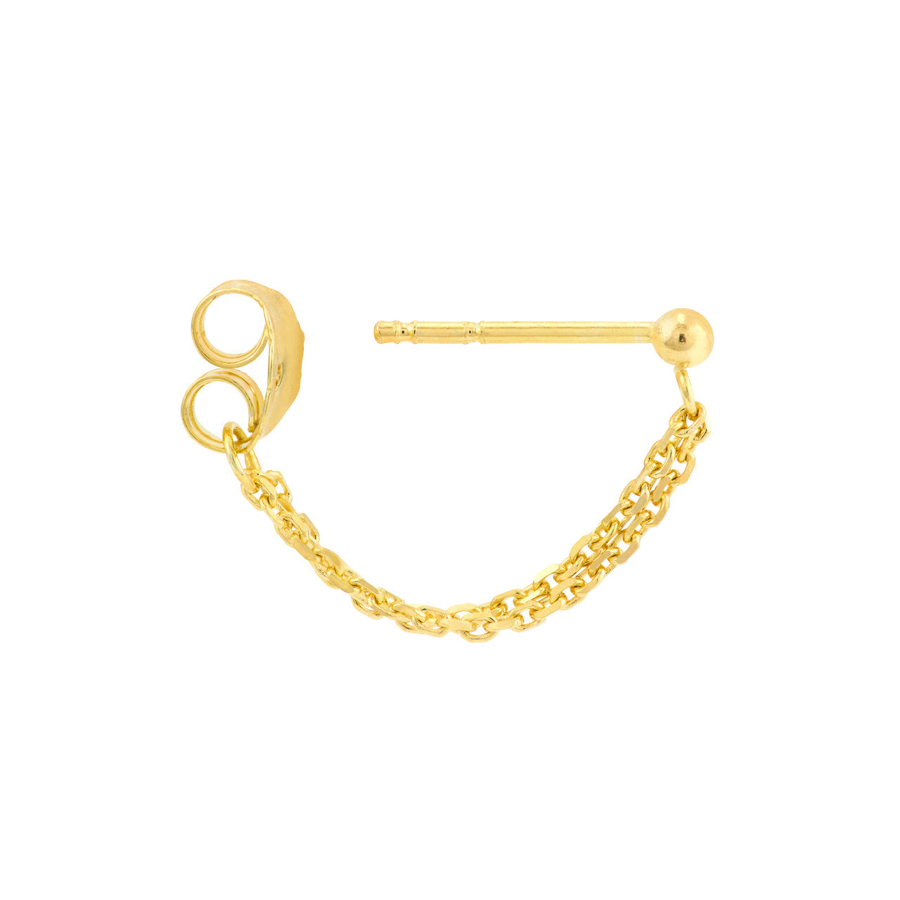 Double Chain Front-to-Back Earrings 14K Yellow Gold