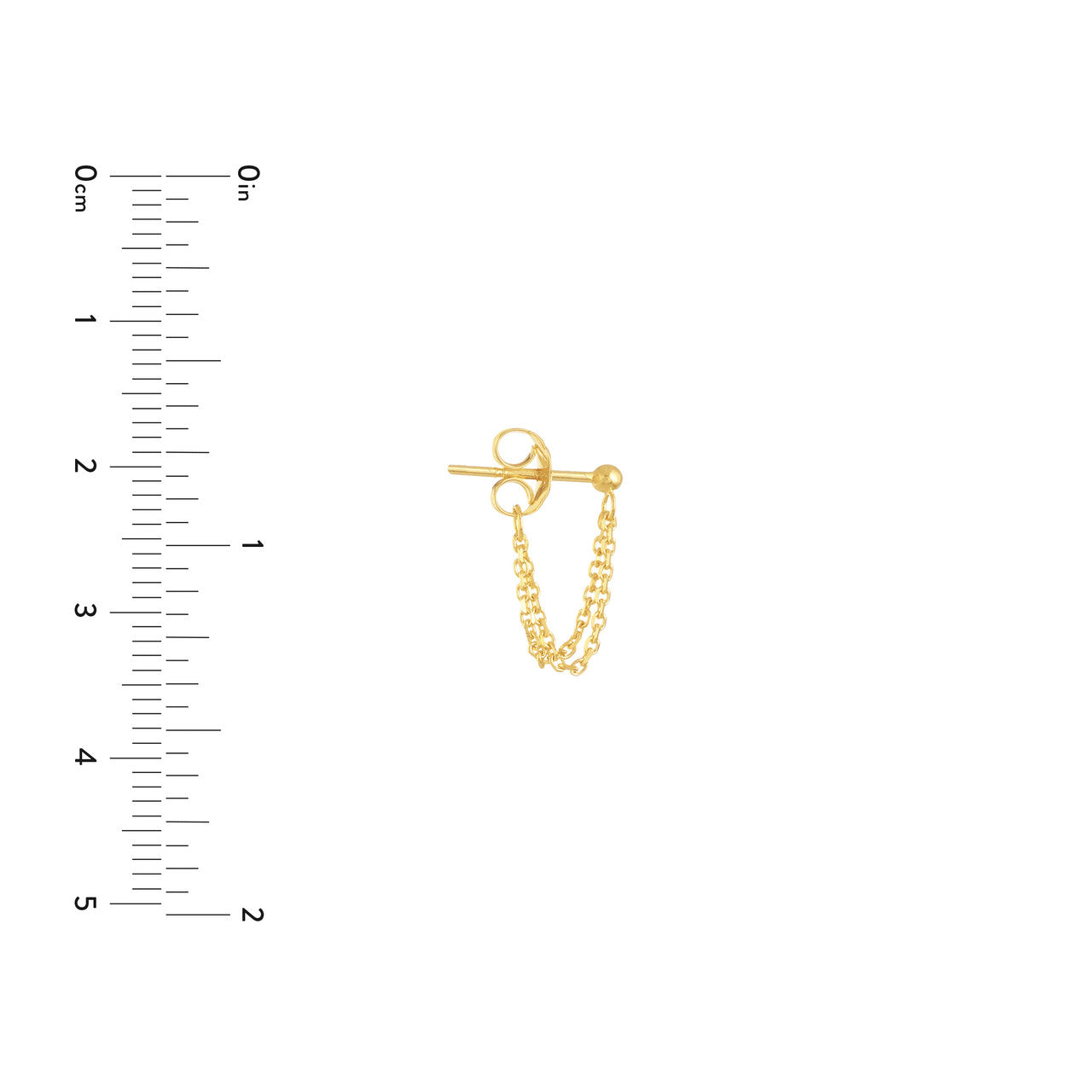 Double Chain Front-to-Back Earrings 14K Yellow Gold