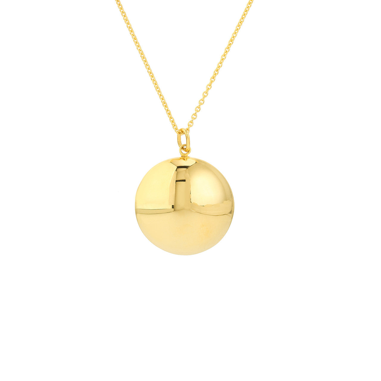 Polished Bombe Circle Necklace 14k Yellow Gold