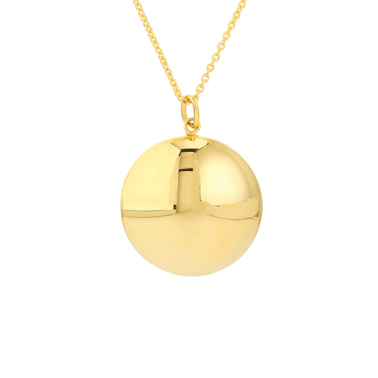 Polished Bombe Circle Necklace 14k Yellow Gold