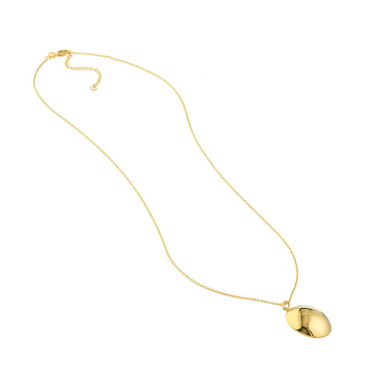 Polished Bombe Circle Necklace 14k Yellow Gold