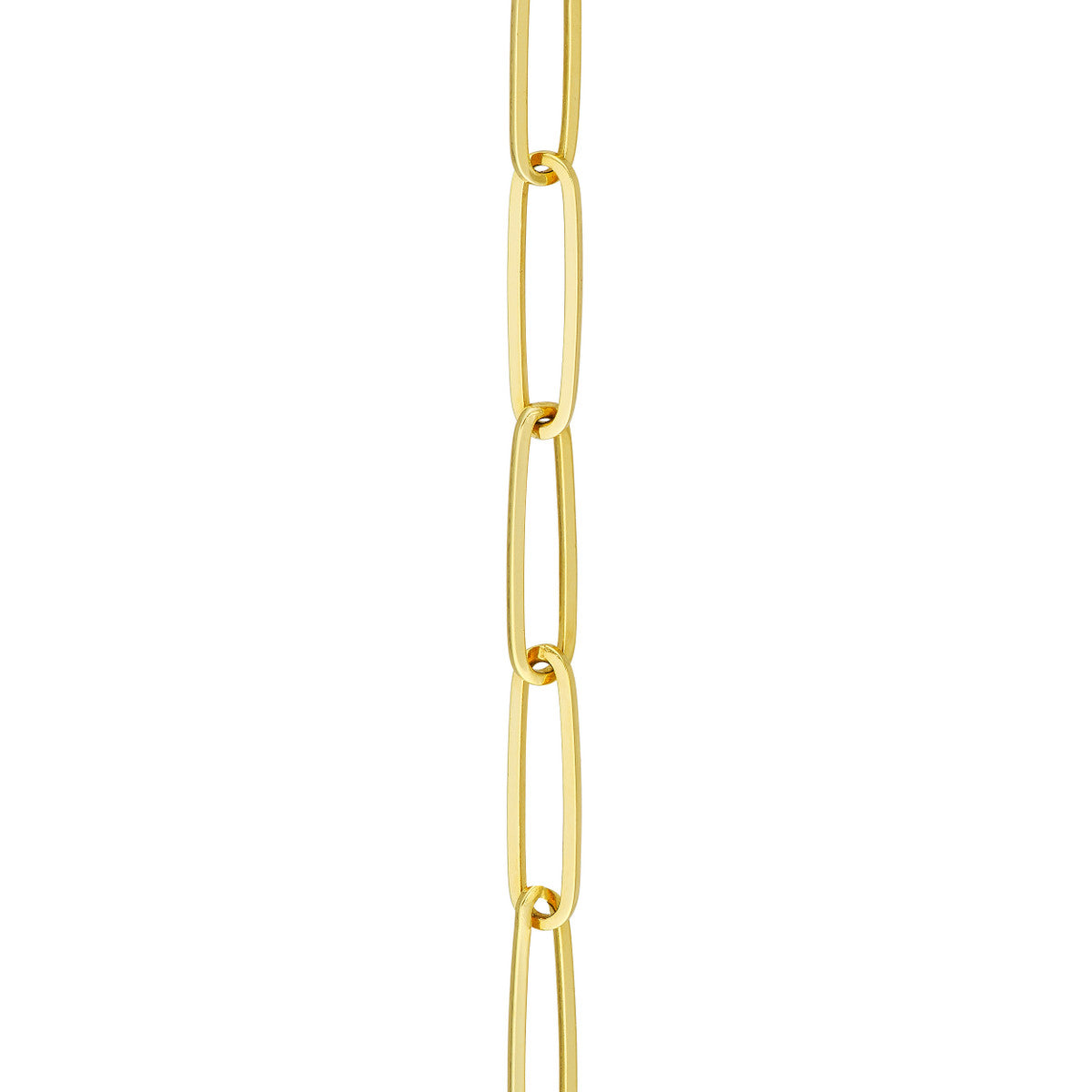 Long Paper Clip Dangle Earrings 14K Yellow Gold