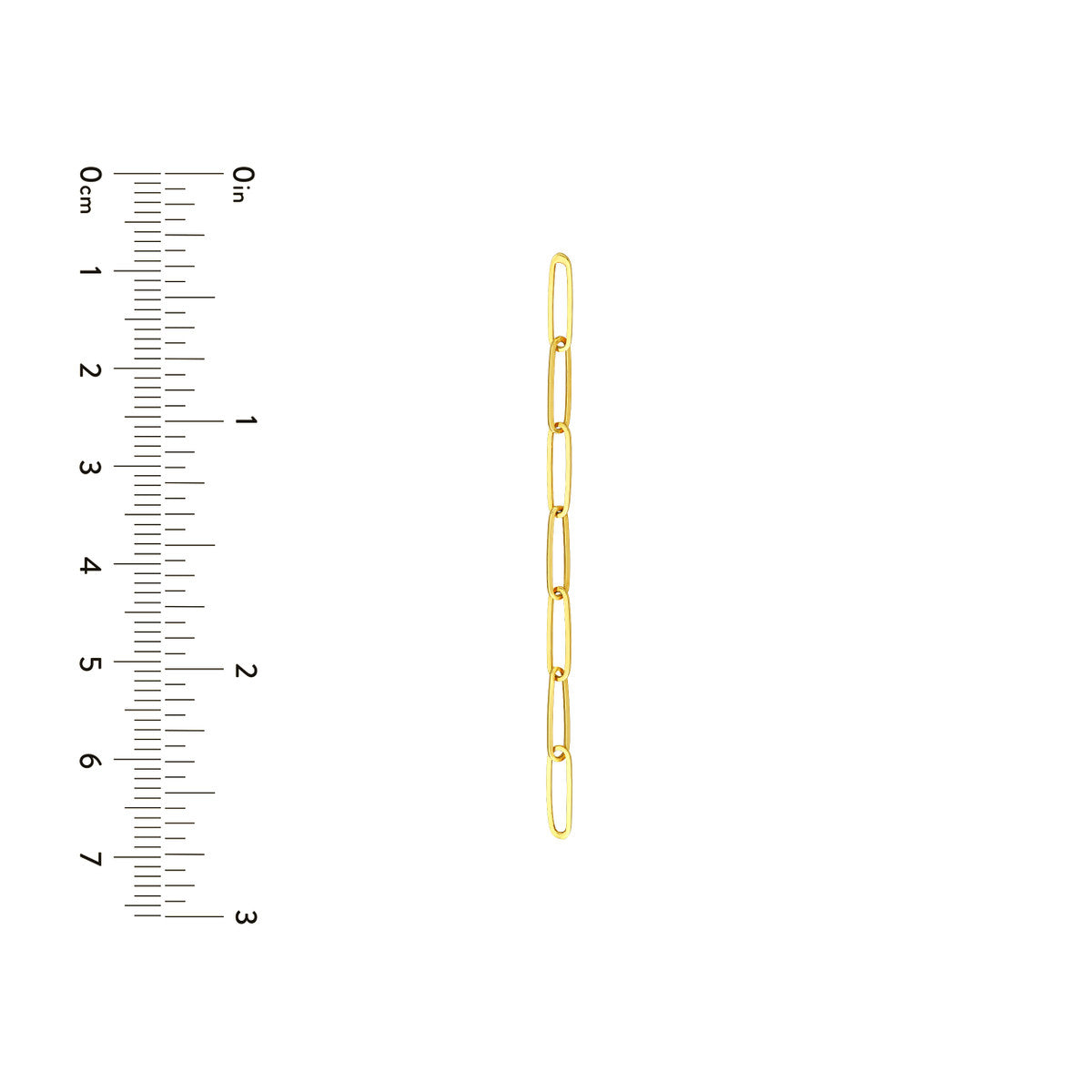 Long Paper Clip Dangle Earrings 14K Yellow Gold