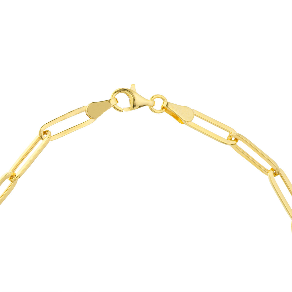 Paper Clip Diamond Bracelet 14K Yellow Gold