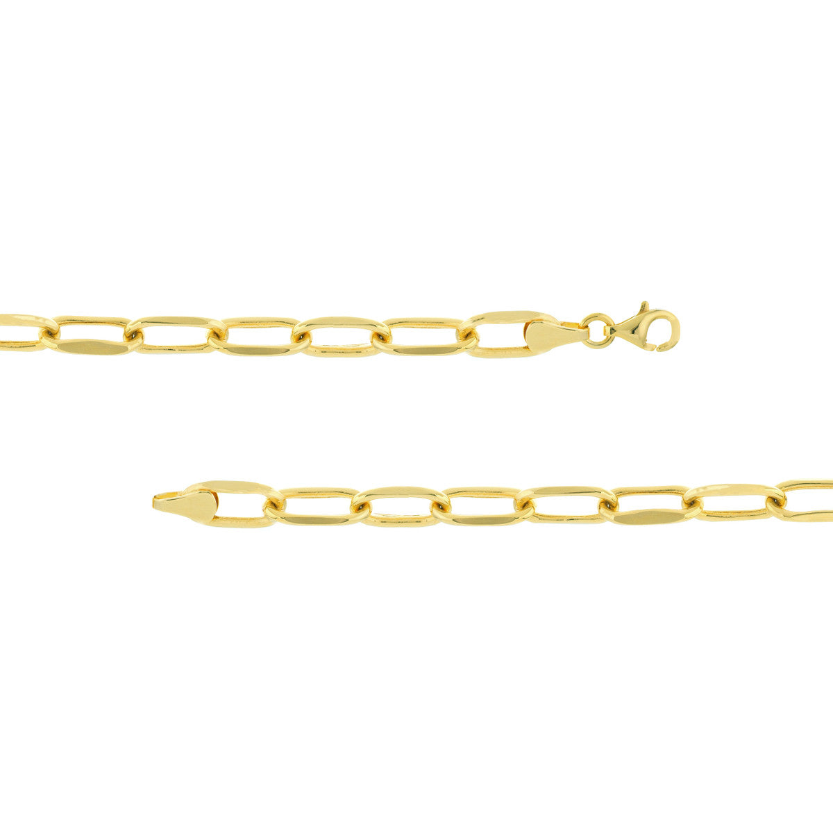 ID Bar Paper Clip Chain Bracelet 14K Yellow Gold