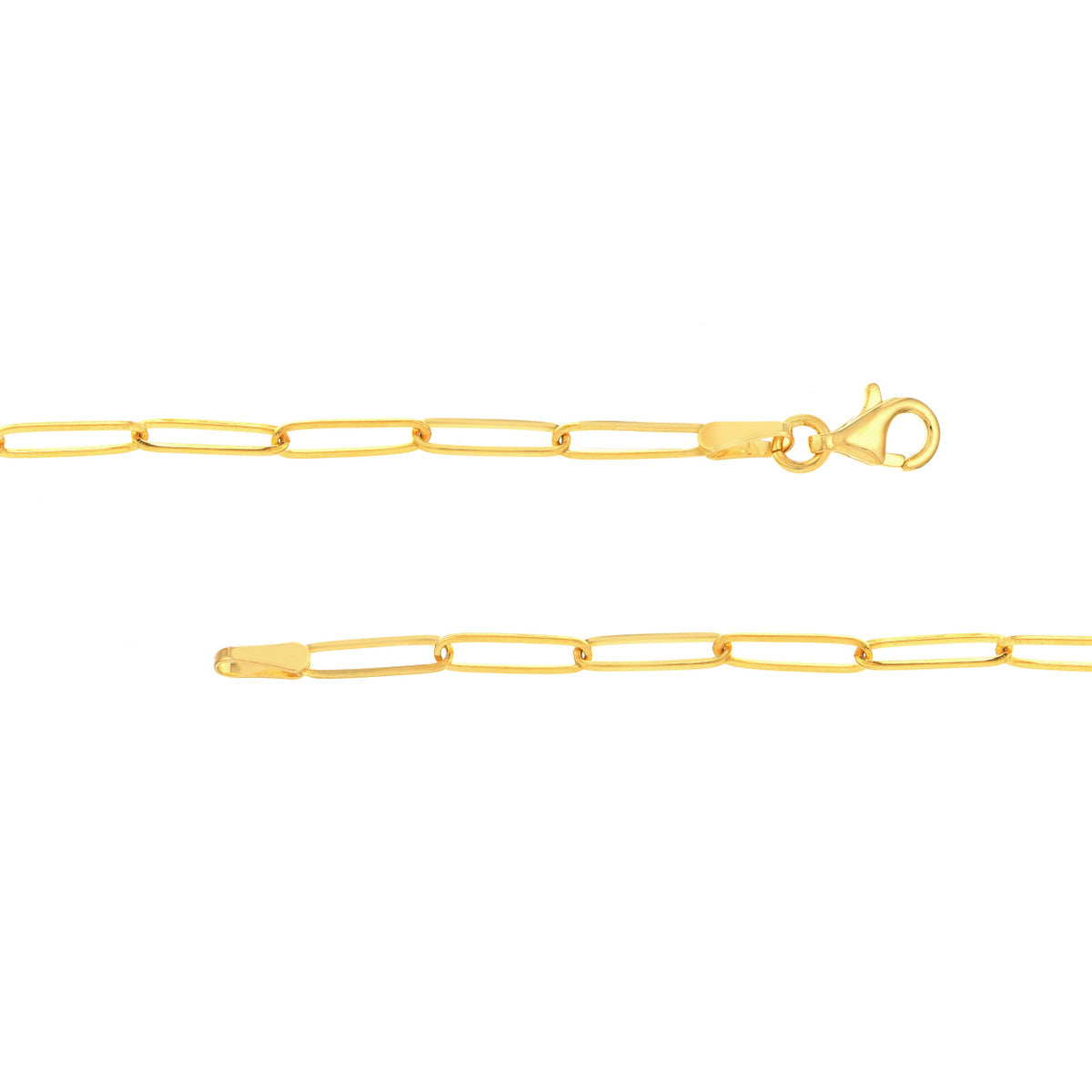 Twin Diamond Paper Clip Necklace 14K Yellow Gold