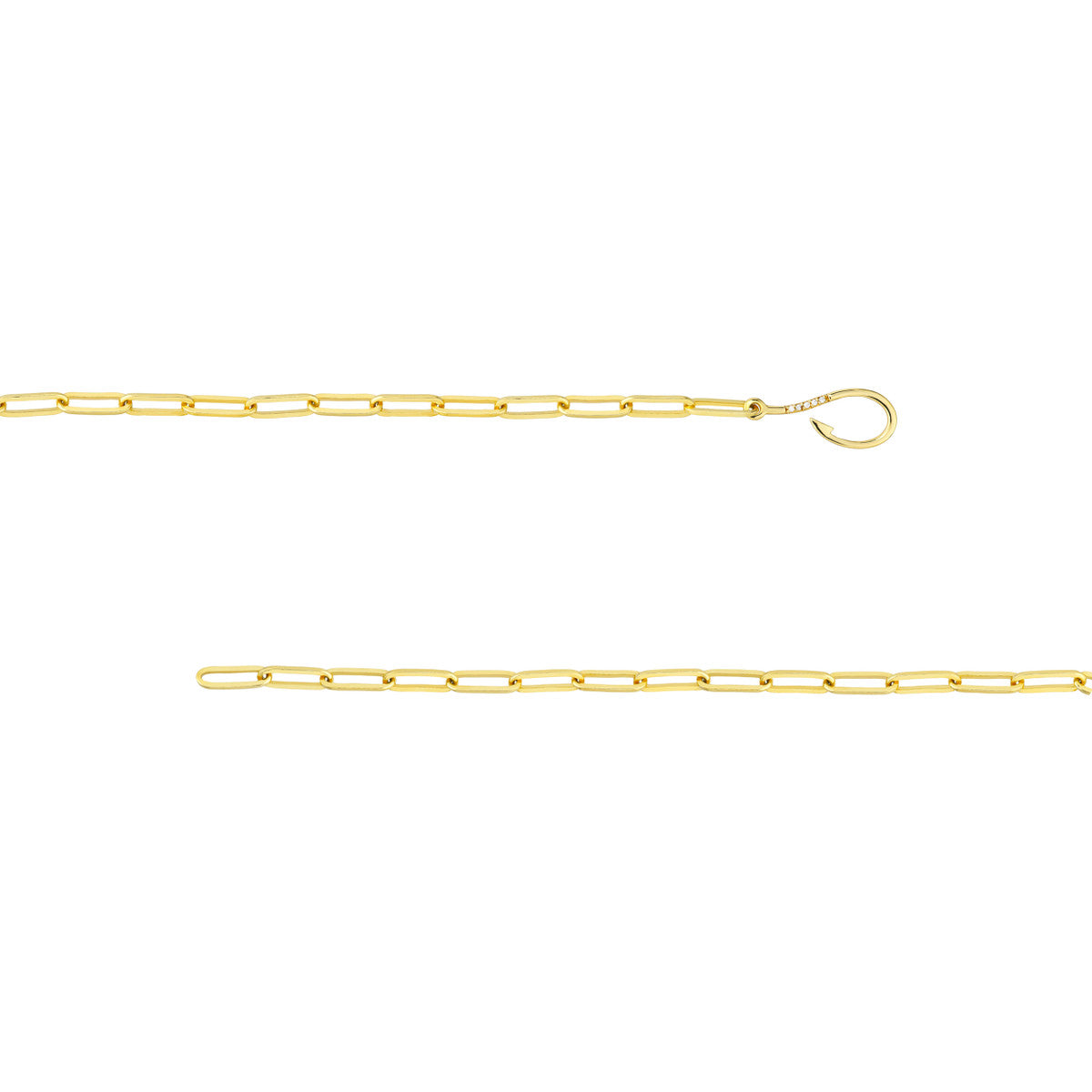 Multi-Clasp Paper Clip Link Bracelet 14K Yellow Gold