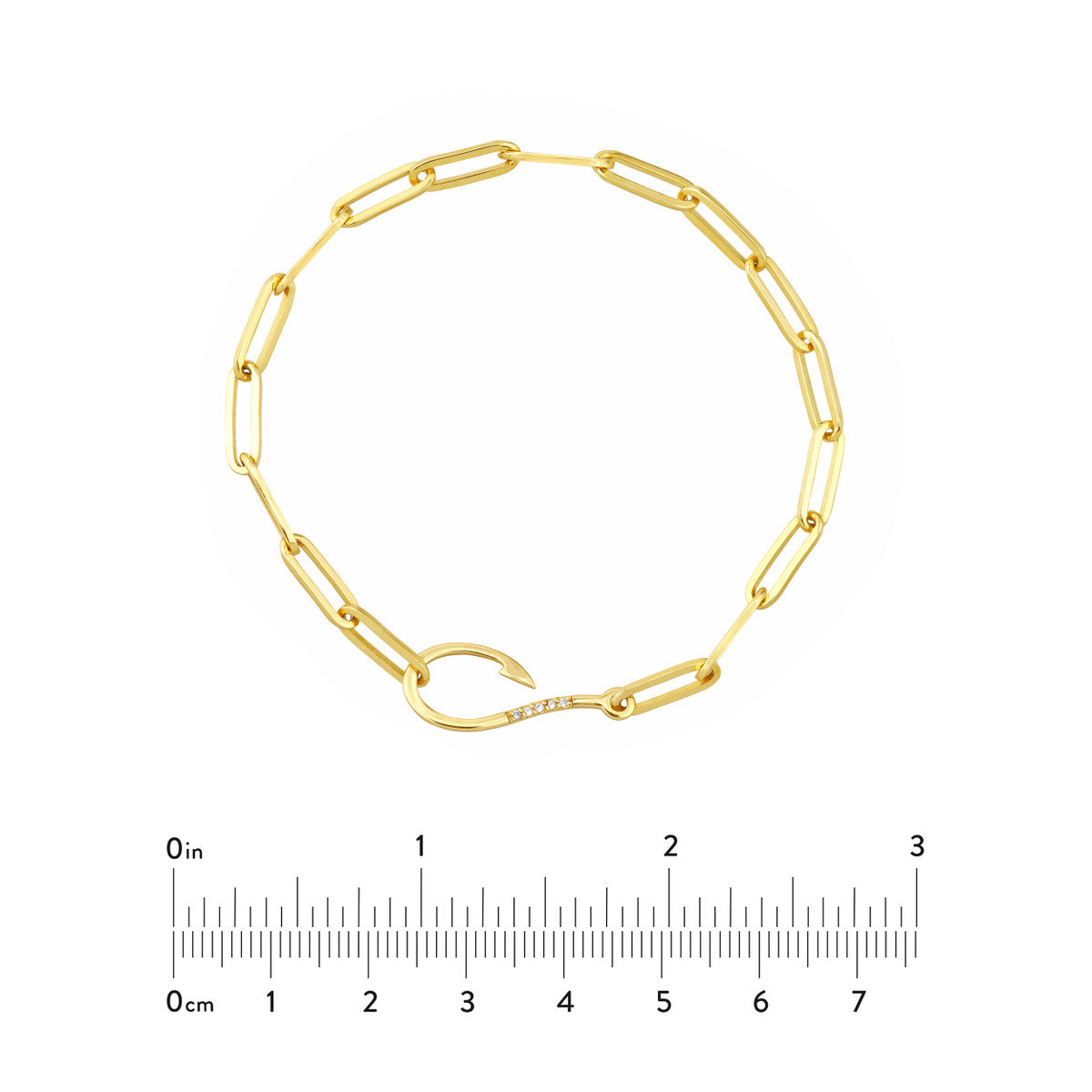 Multi-Clasp Paper Clip Link Bracelet 14K Yellow Gold