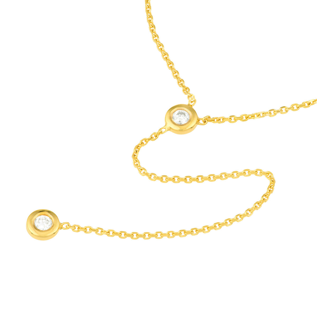 Adjustable Diamond Y-Necklace 14K Gold