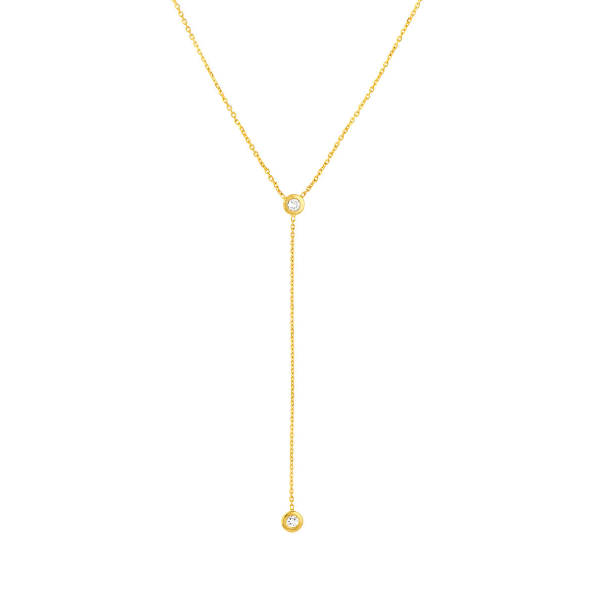 Adjustable Diamond Y-Necklace 14K Gold