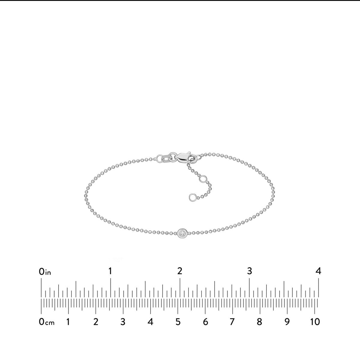 Adjustable Diamond Cut Beaded Chain Bracelet 14K Yellow Gold