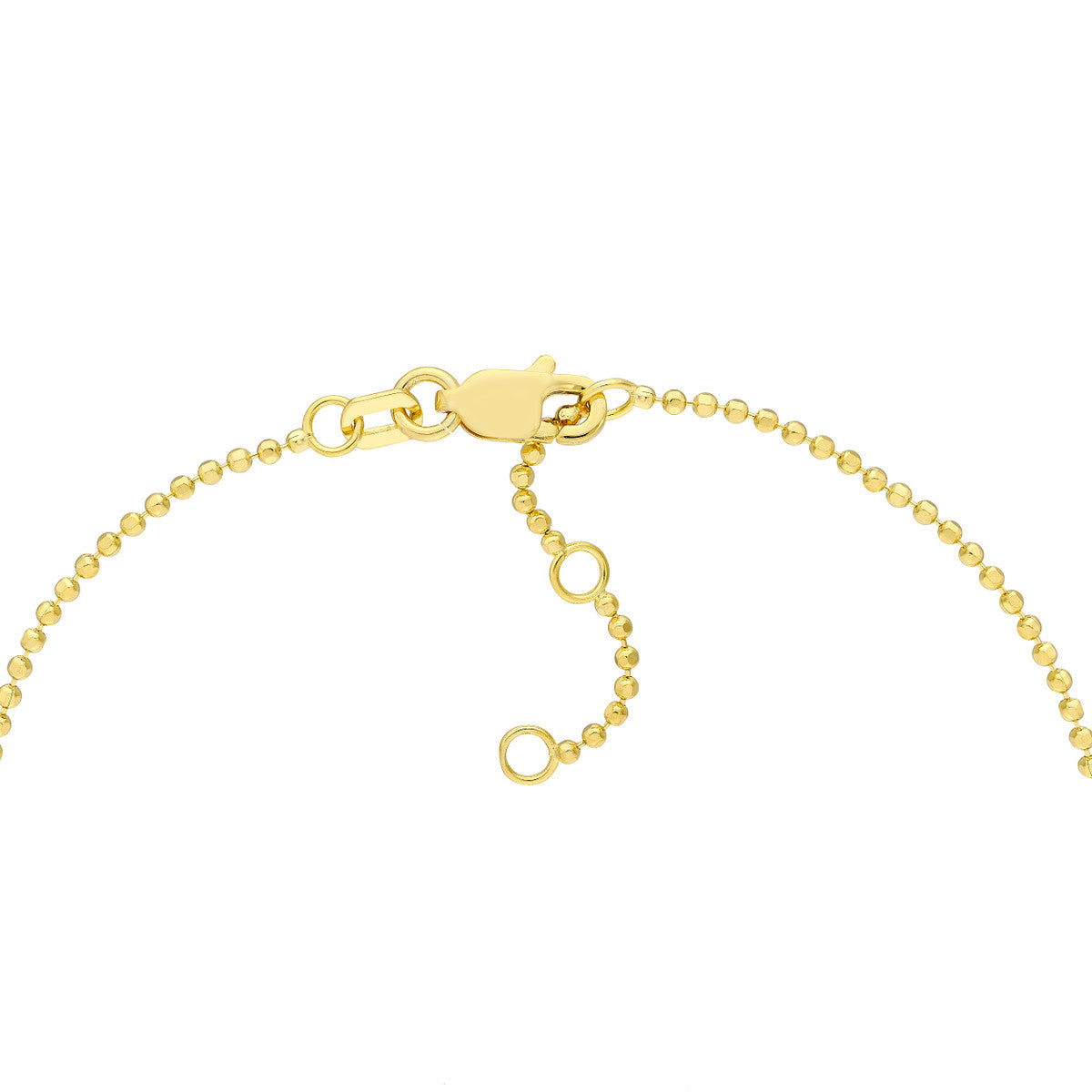 Adjustable Diamond Cut Beaded Chain Bracelet 14K Yellow Gold